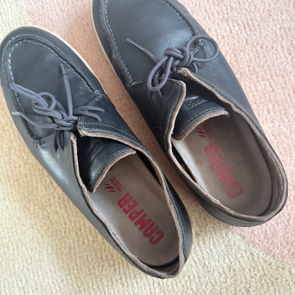 Camper Black Leather Men's Oxfords